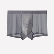 L-4X Plus Size Silk Underwear for Men Big and Tall Breathable Underwear Mens Casual Solid Color Stretchy Lightweight Mid Waisted Boxers on Clearance